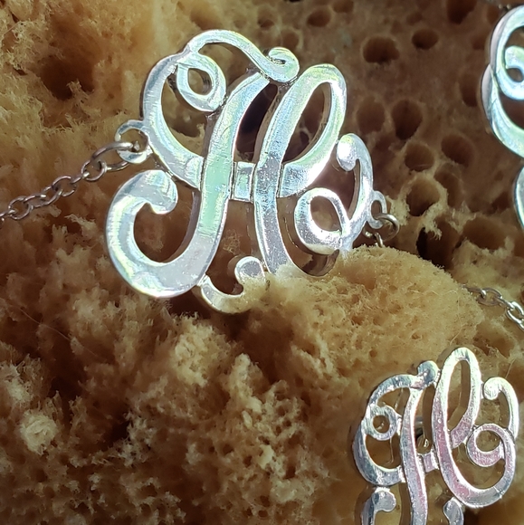 H Initial Jewelry Set: Necklace, Bracelet, & Studs - Picture 2 of 8